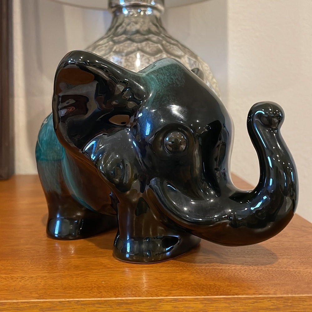Vintage Blue Mountain Pottery Ceramic Elephant